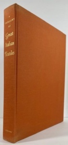 Seven centuries of Italian textiles, written by Antonino Santagnelo, Director of the Mesuem of the Pallazzo Venezia in Rome.